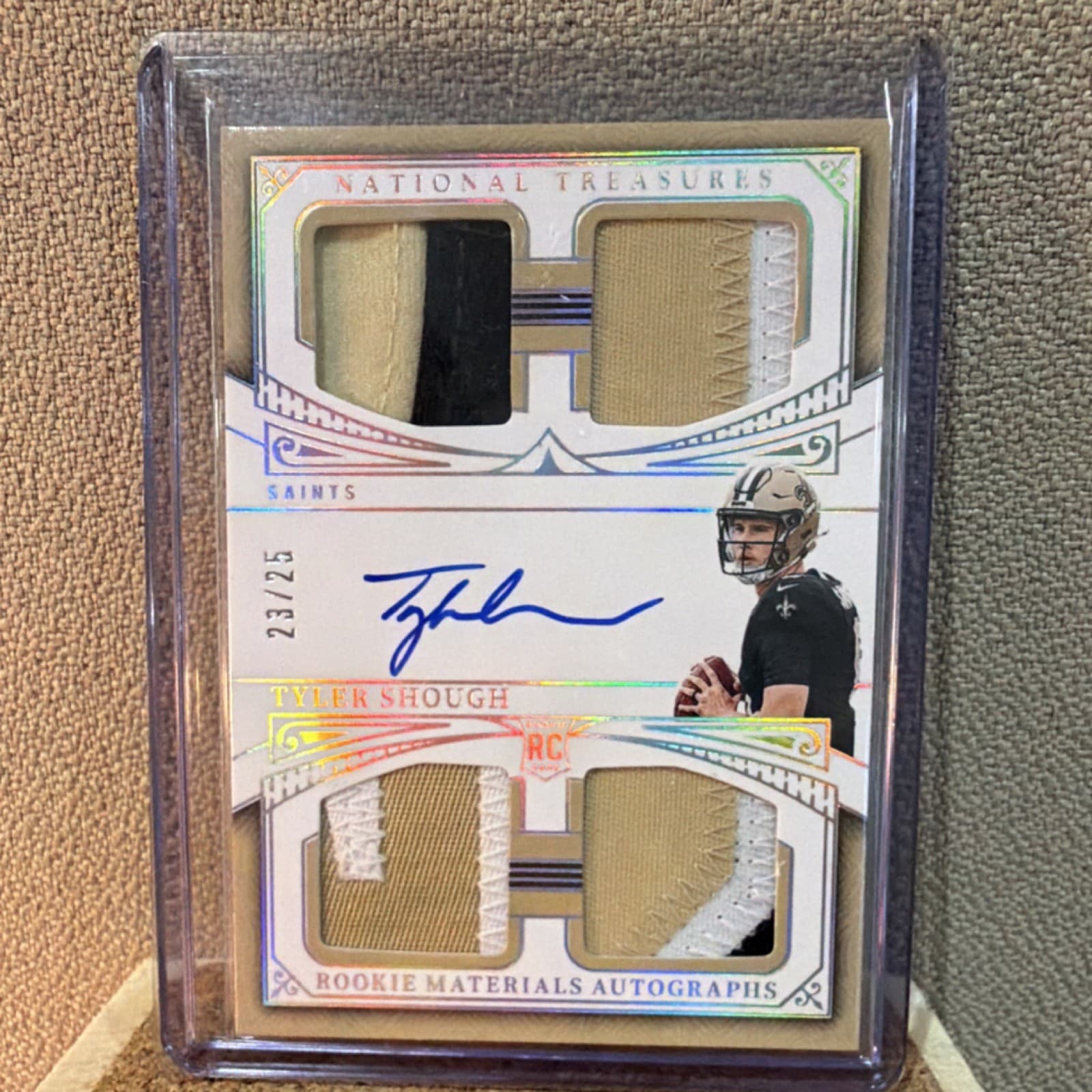 Panini 2025 National Treasures Tyler Shough Rookie Auto 23/25 Saints Card