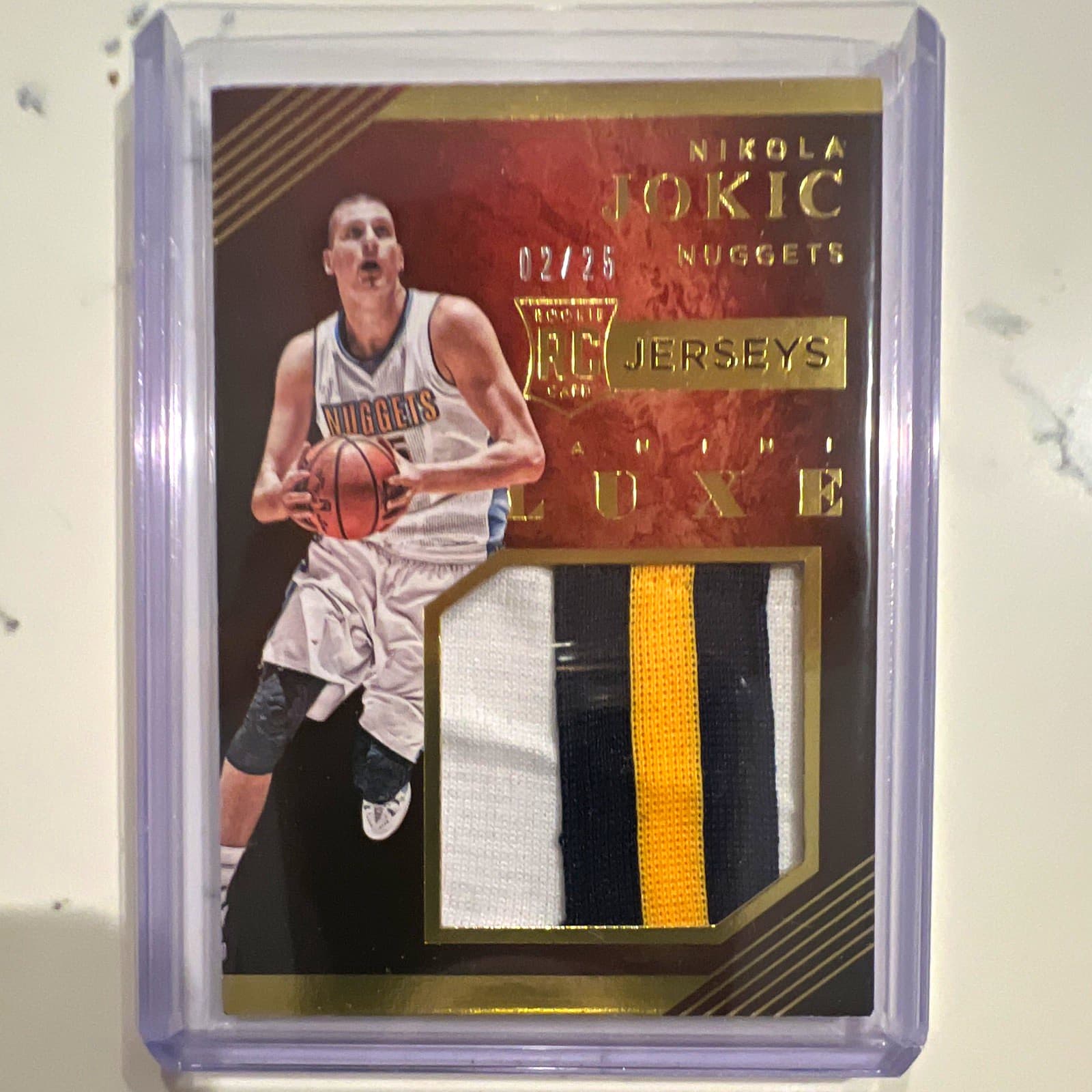 Panini 2015-16 Luxe Jerseys Nikola Jokic RC 3 Color Patch #15 2/25 Nuggets RARE