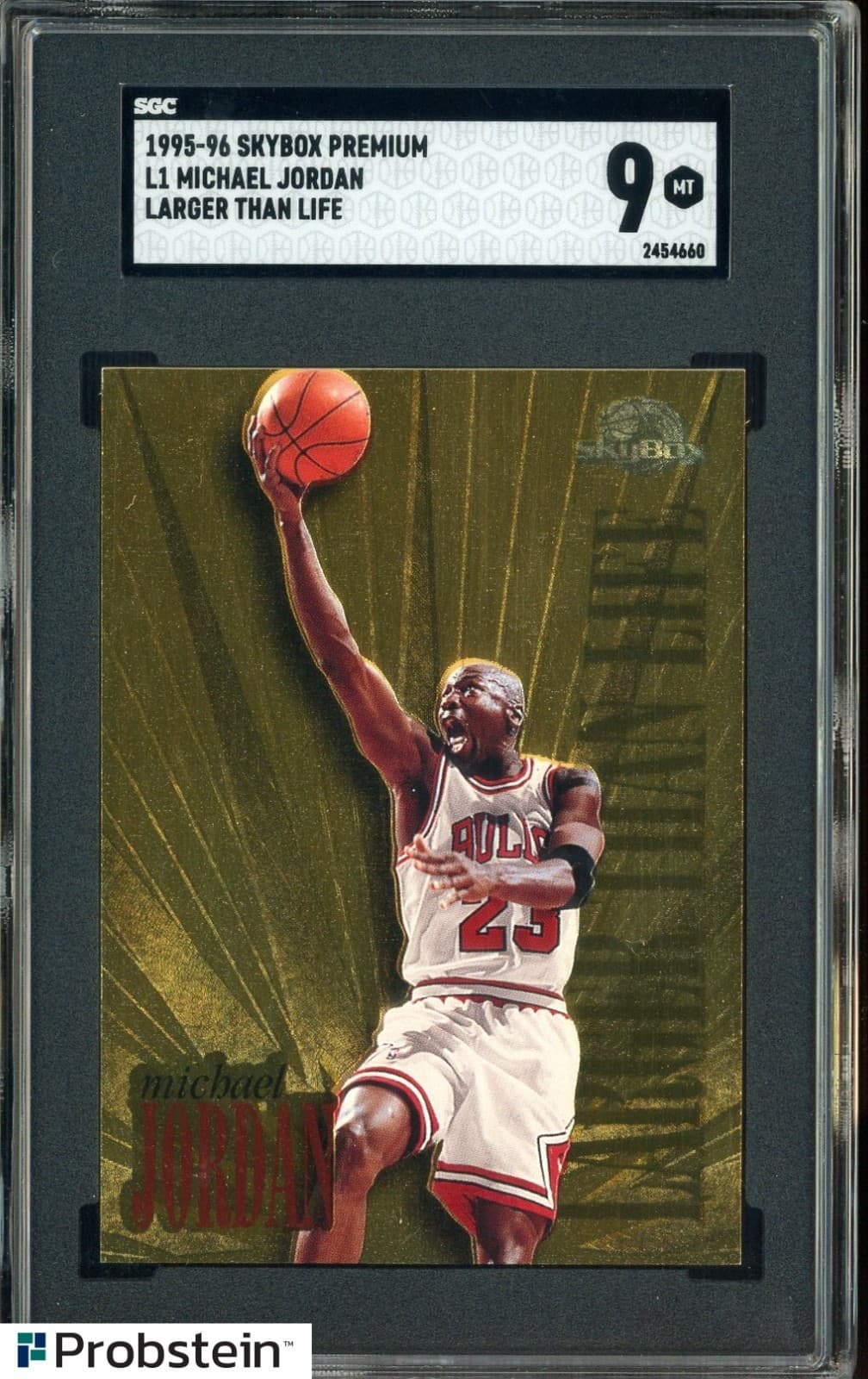 1995-96 Skybox Premium Larger Than Life #L1 Michael Jordan Bulls HOF SGC 9 MINT