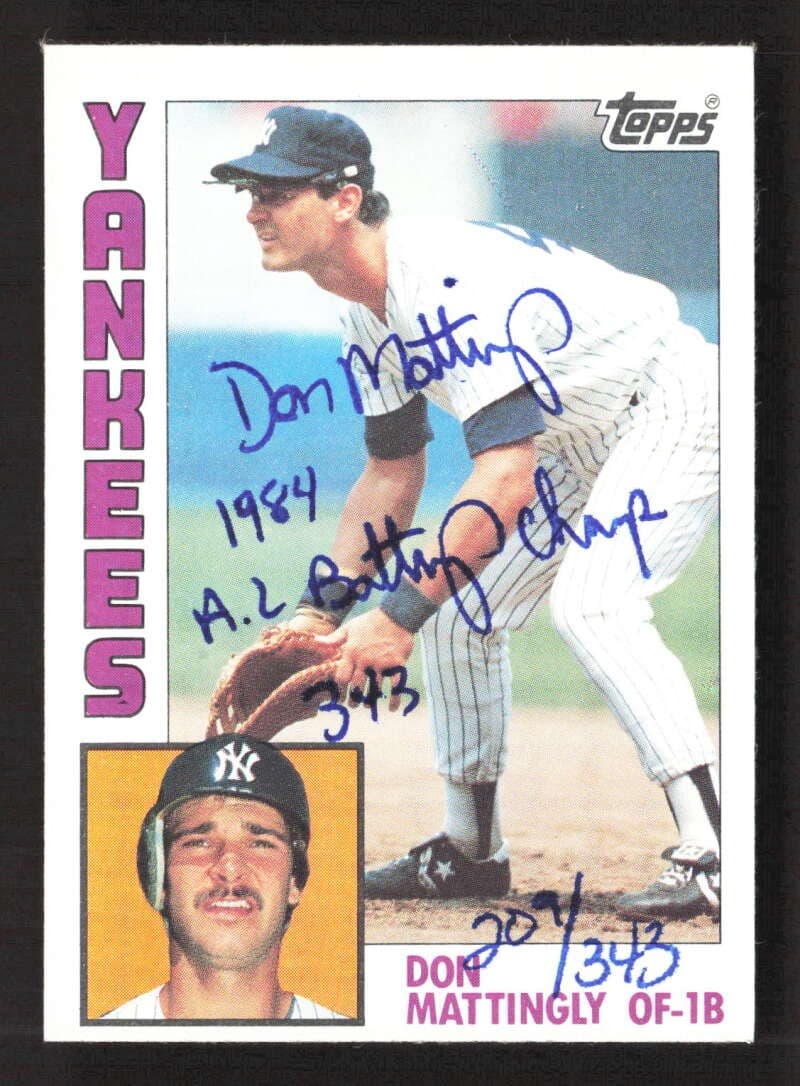 1984 Topps Don Mattingly #8 Rookie Buyback Auto w/ Inscription /343