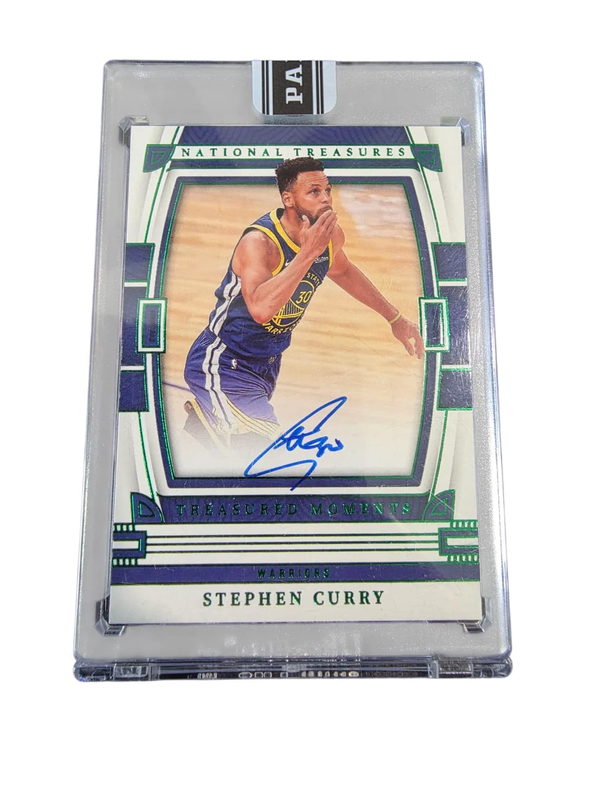 2023 2022-23 Panini National Treasured Stephen Curry #TM-SCY Black Box 1/1 Auto