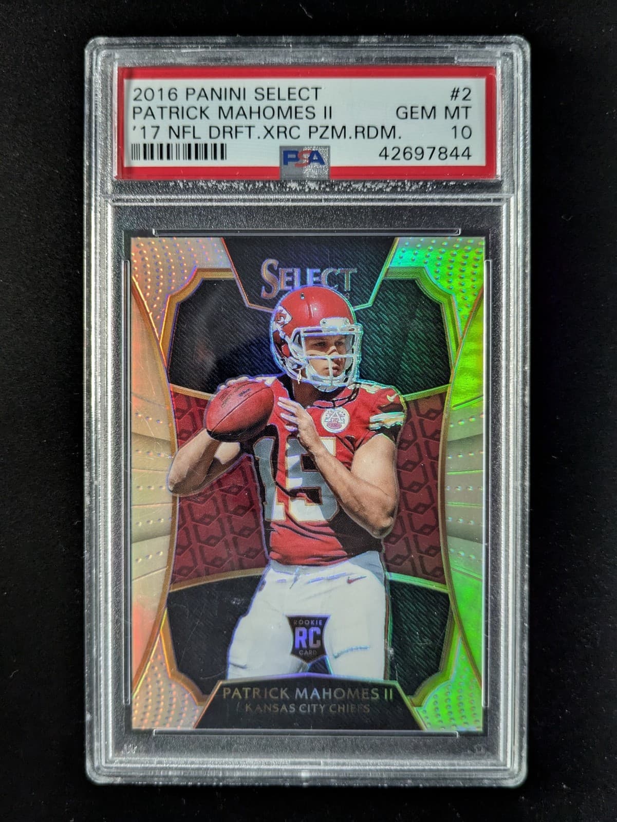 2016 Panini Select PATRICK MAHOMES II Rookie XRC Silver Prizm #2 PSA 10 POP 243