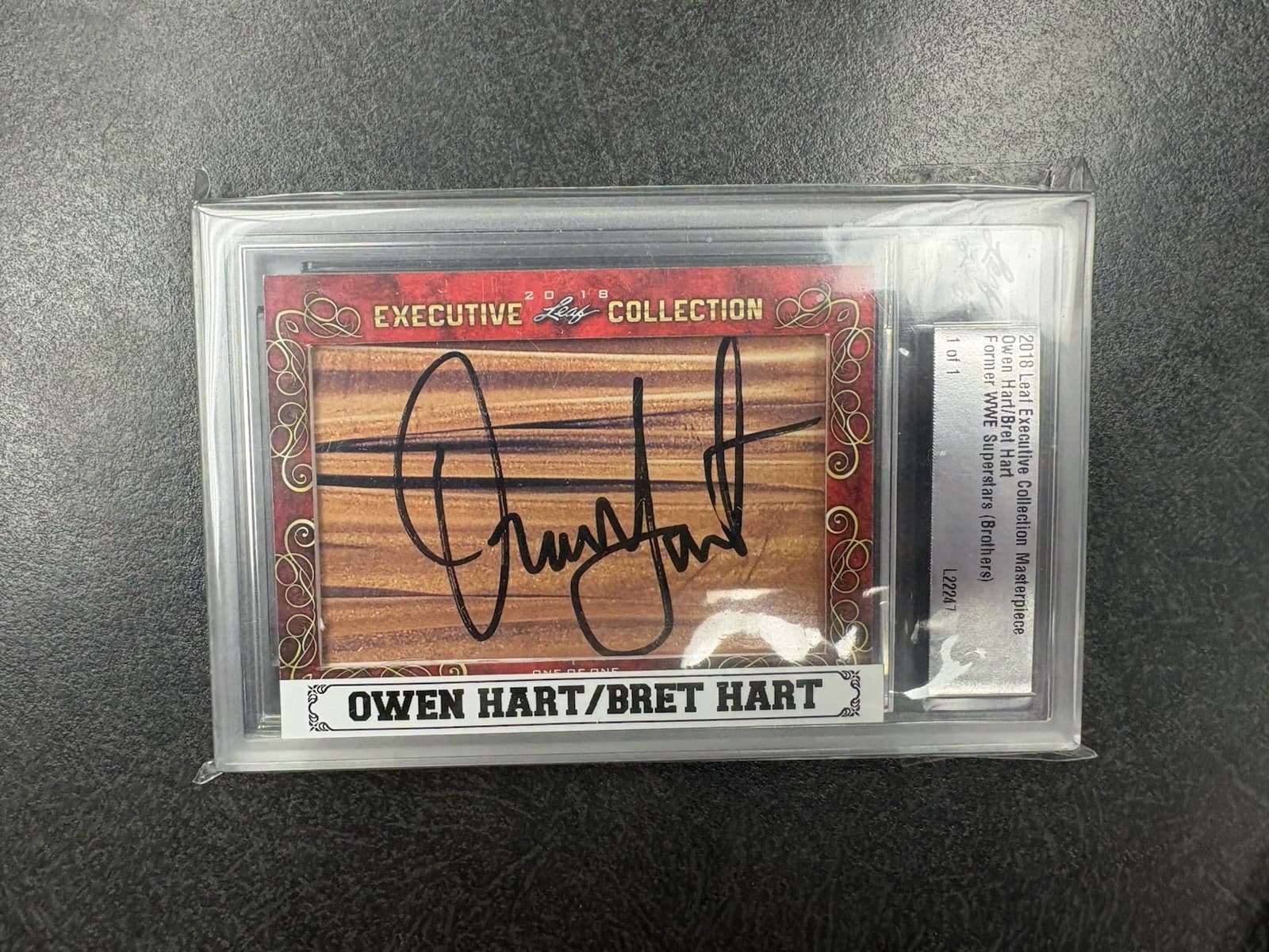 2018 Leaf Executive Collection Bret Hart Owen Hart CUT AUTOGRAPH CARD 1 OF 1 WWE