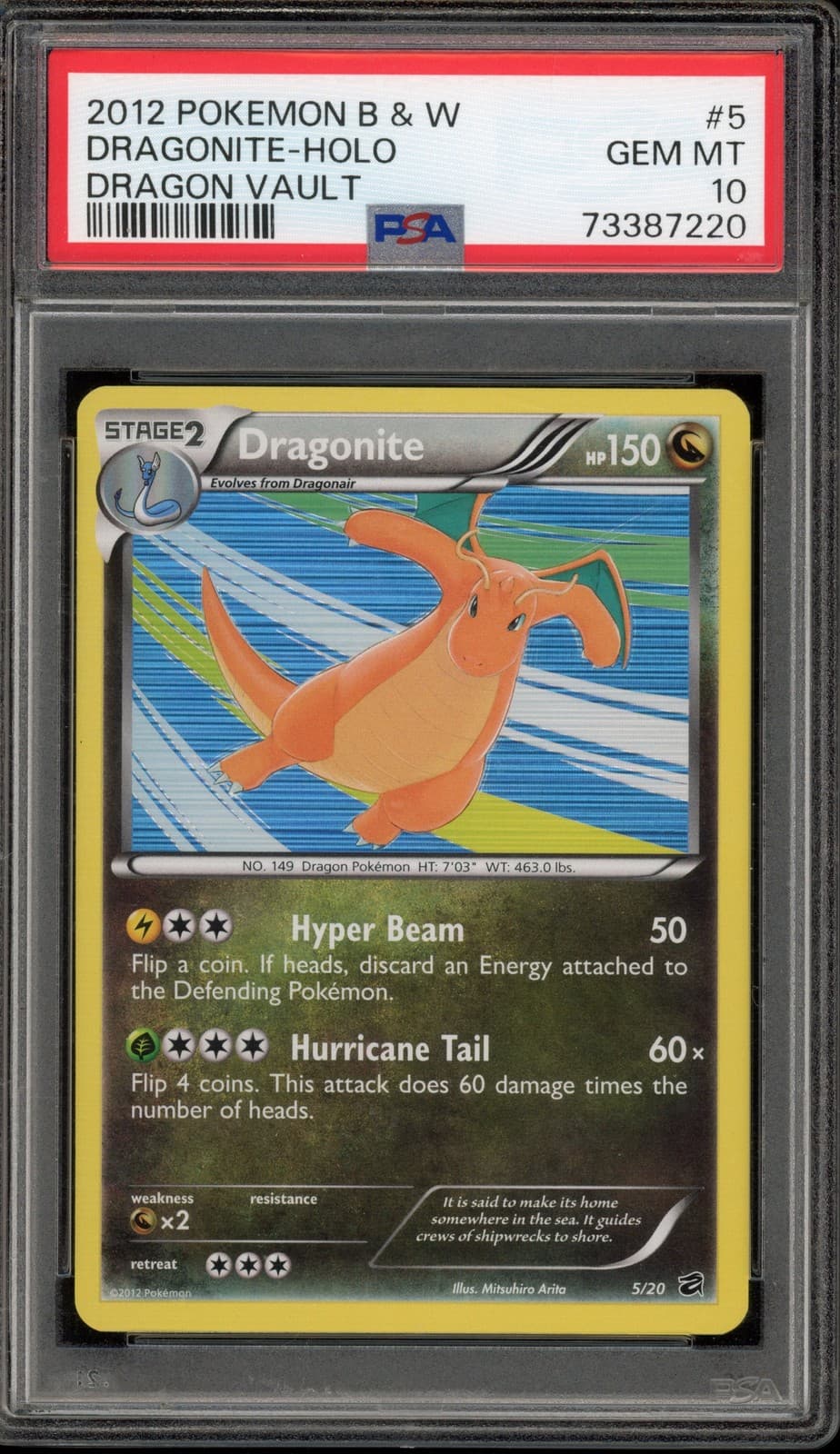 Pokemon Dragonite Dragon Vault Holo #5 PSA 10 Gem Mint