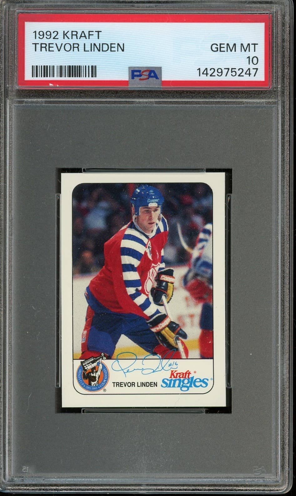 1992 KRAFT TREVOR LINDEN GEM MINT 10