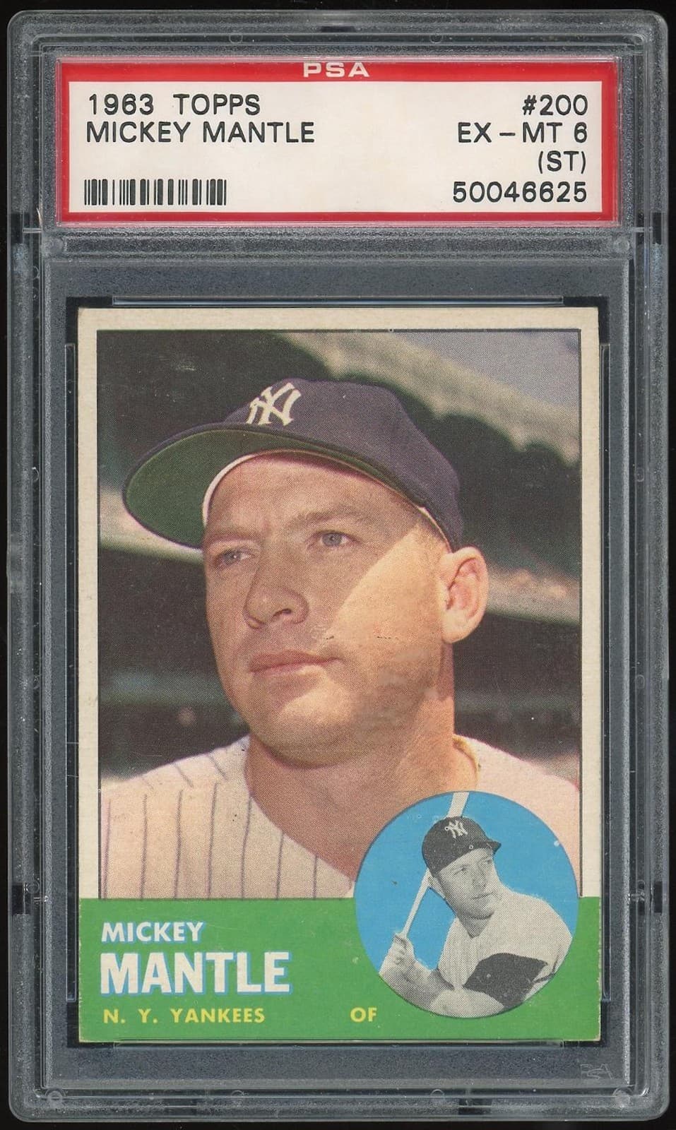 1963 Topps #200 Mickey Mantle PSA 6ST *6625