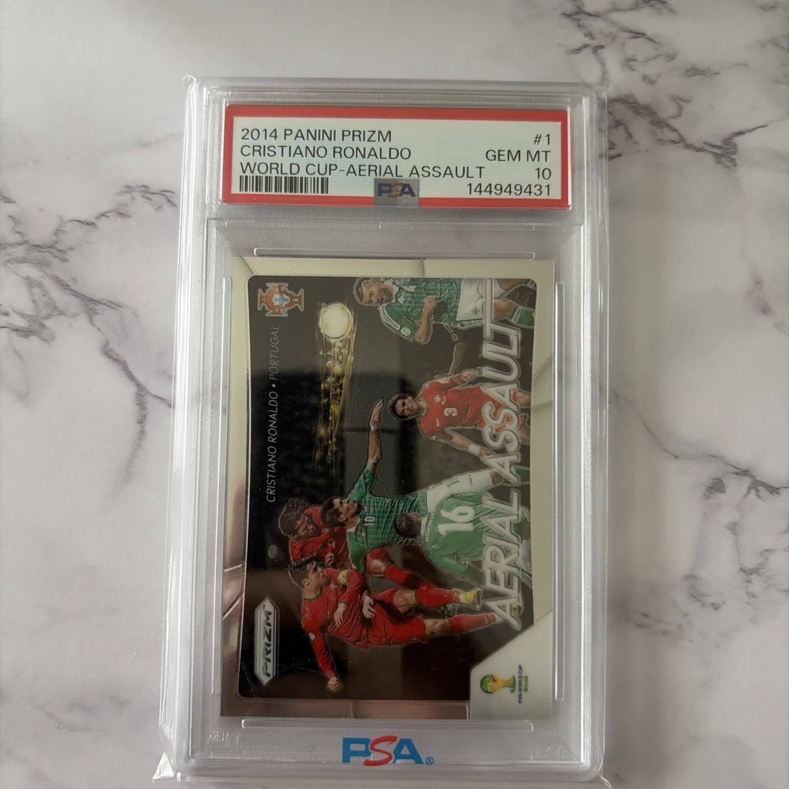 Panini Prizm 2014 World Cup Aerial Assault Cristiano Ronaldo #1 PSA 10 Portugal