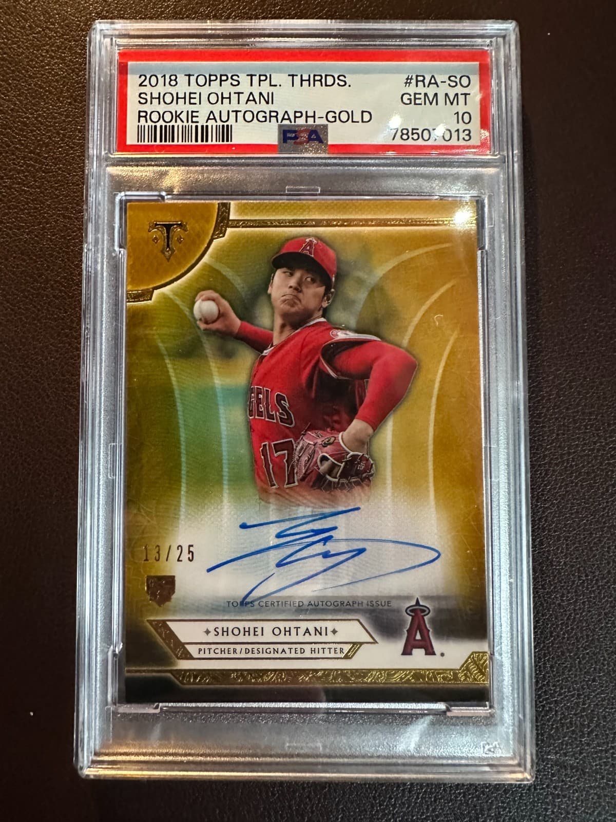 2018 TRIPLE THREADS ROOKIE AUTO GOLD SHOHEI OHTANI ROOKIE RC /25 PSA 10 (Pop 3!)