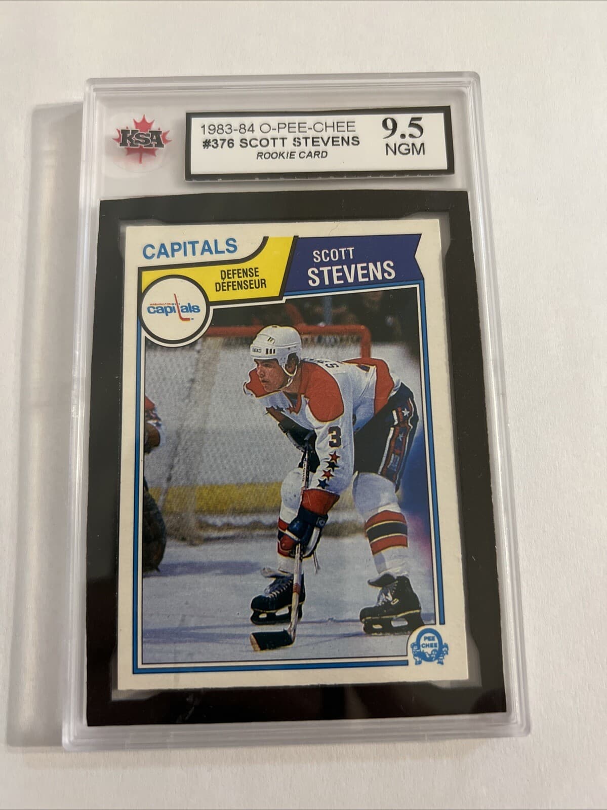 1983-84 O-Pee-Chee - Scott Stevens #376 (RC) KSA 9.5