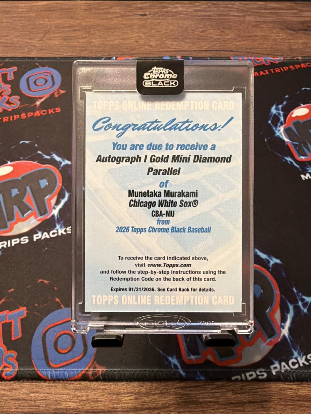 2026 Topps Chrome Black Munetaka Murakami Auto Gold Mini Diamond /50 Redemption