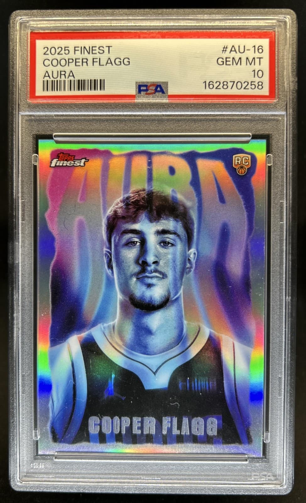 2025-26 Topps Finest Cooper Flagg Aura Rookie RC SSP #AU-16 Mavericks PSA 10