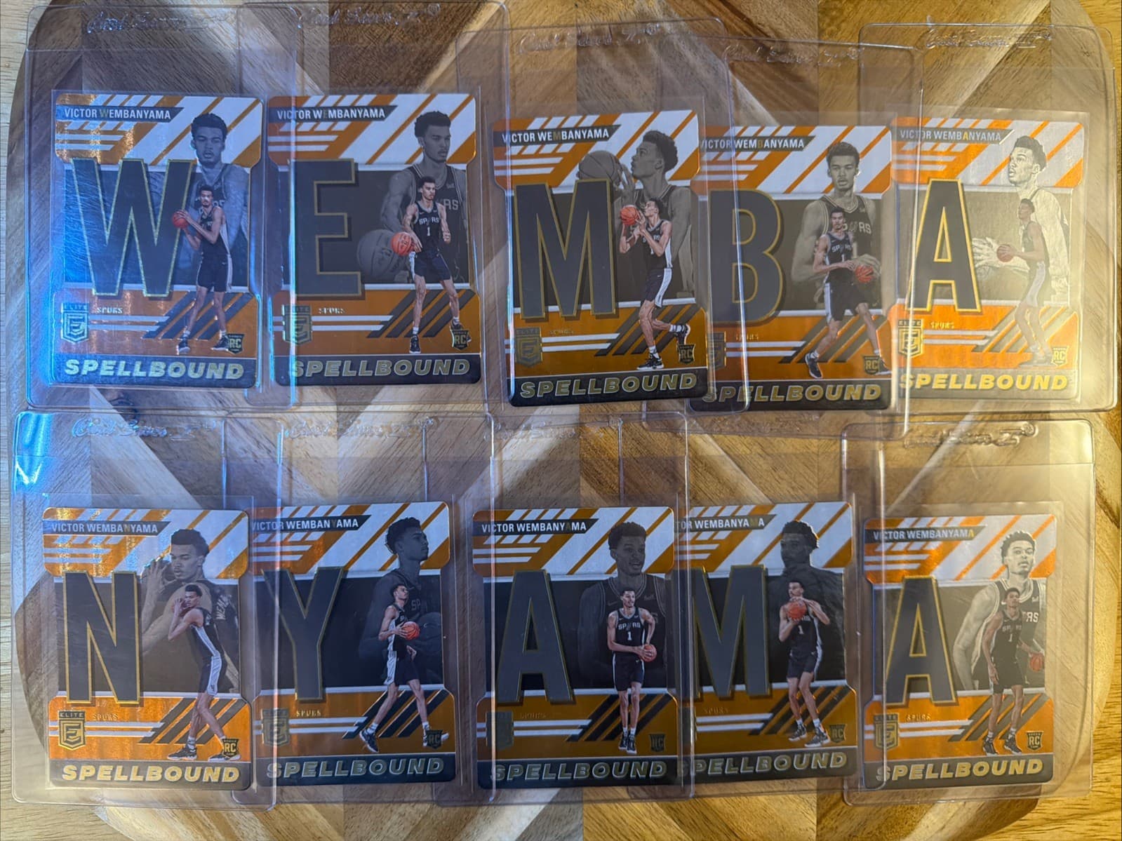 2023 Victor Wembanyama Elite Spellbound Rookie Orange Die Cut Complete Set 1-10