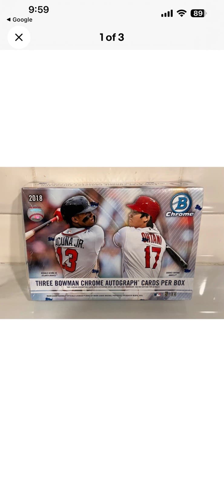 2018 Bowman Chrome Sealed Hobby Box 3 Auto possible Ohtani