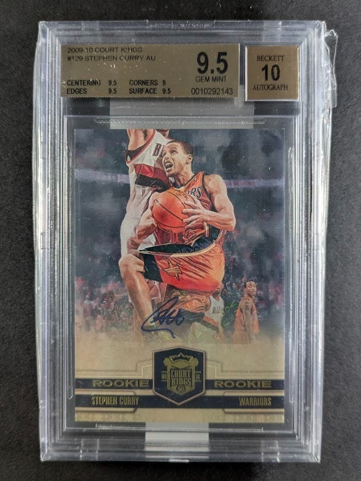 2009-10 Panini Court Kings STEPHEN CURRY 312/649 Rookie RC Auto #129 BGS 9.5