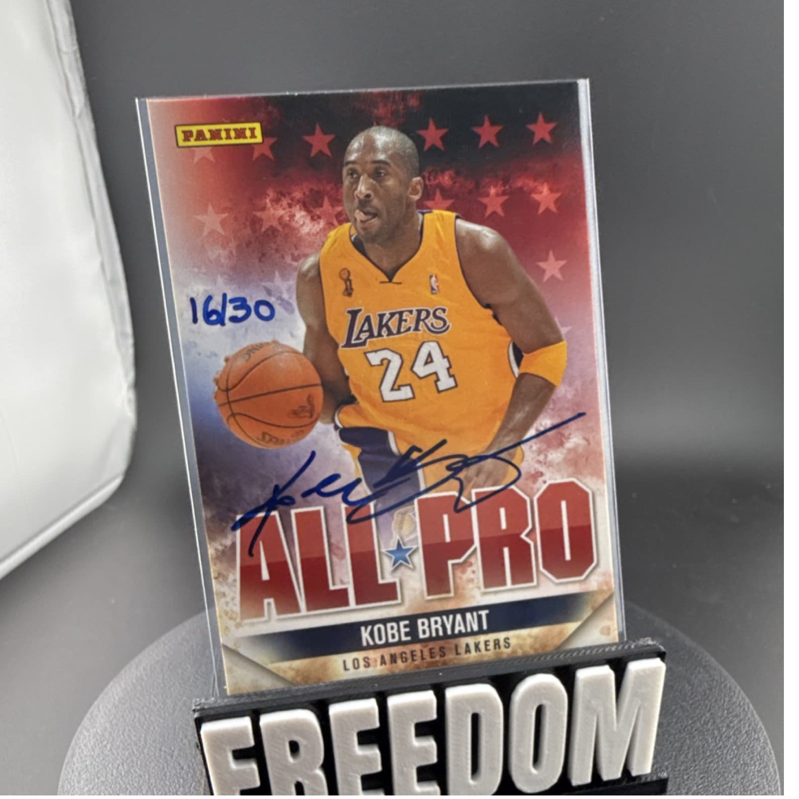 Panini Kobe Bryant Lakers All Pro #4 Auto Serial Numbered 16/30