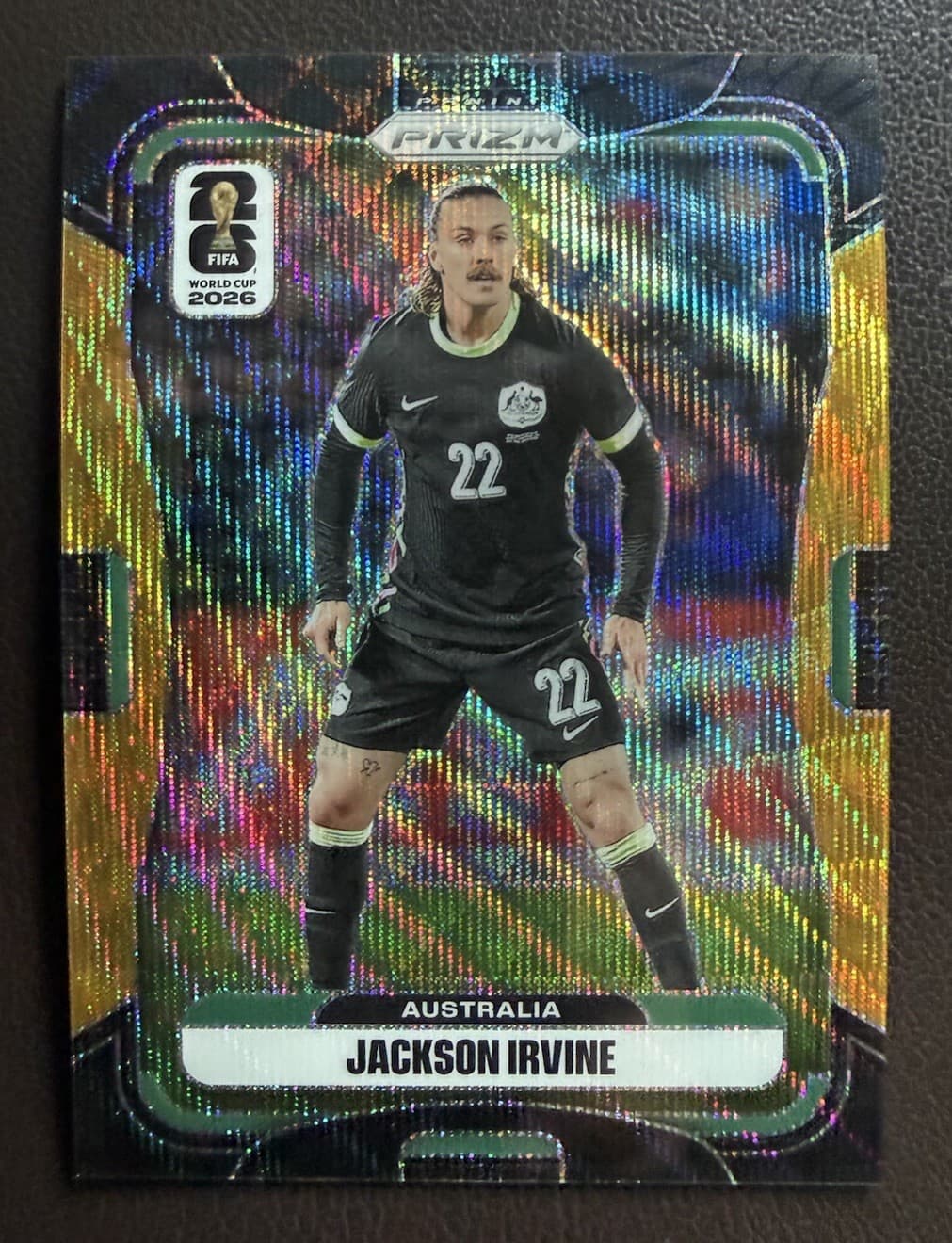 2026 Panini Prizm FIFA World Cup Jackson Irvine Black Gold Prizm 8/8 Bookend ⭐️