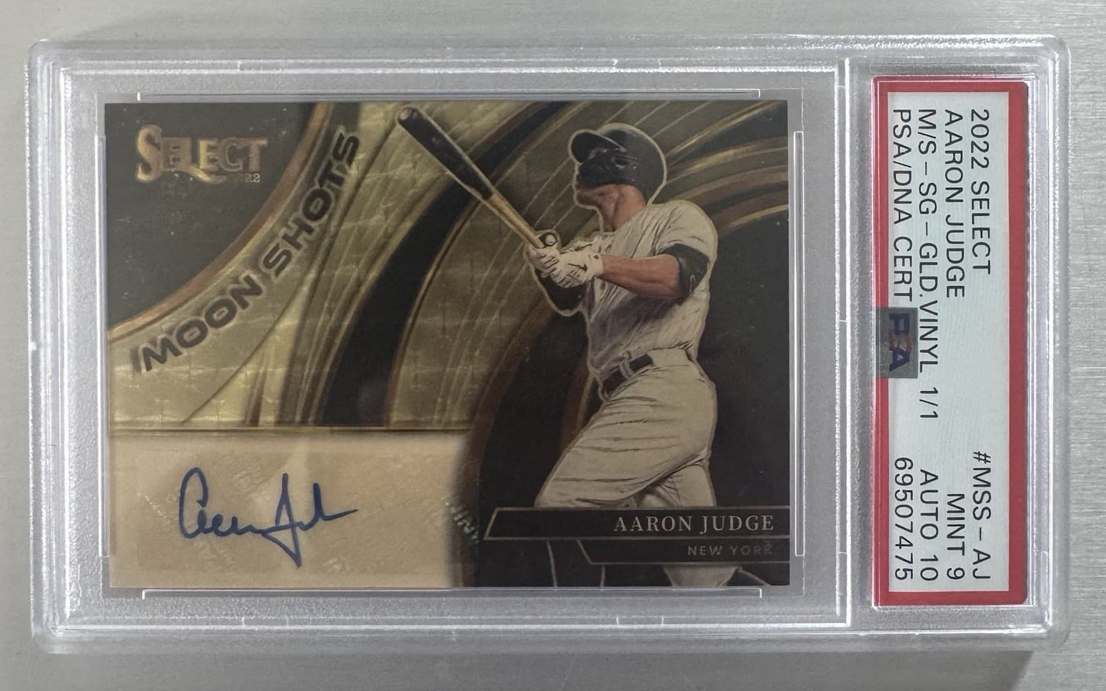 2022 Select Aaron Judge Moon Shots Gold Vinyl 1/1 Auto⚾️⚾️⚾️