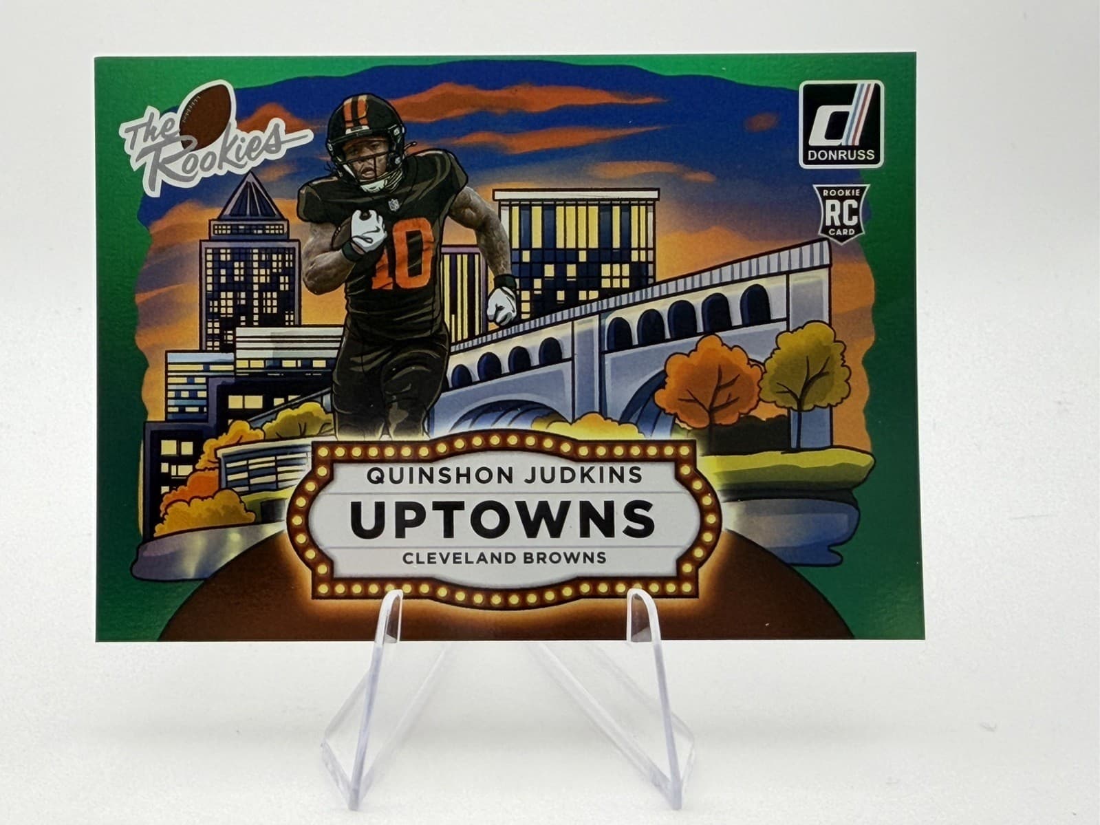 Quinshon Judkins UPTOWN 2025 Panini Donruss Rookies Highlights GREEN HORIZONTAL