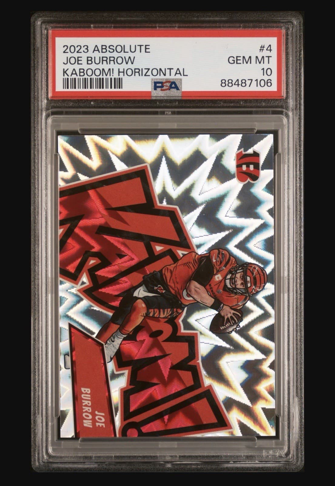 Panini 2023 Absolute Kaboom! Horizontal Joe Burrow #4 Bengals PSA 10