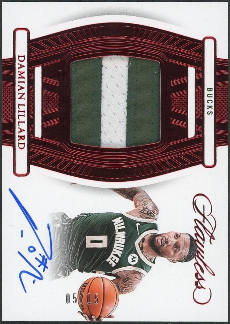 2023-24 Panini Flawless Damian Lillard Ruby Patch Auto /15