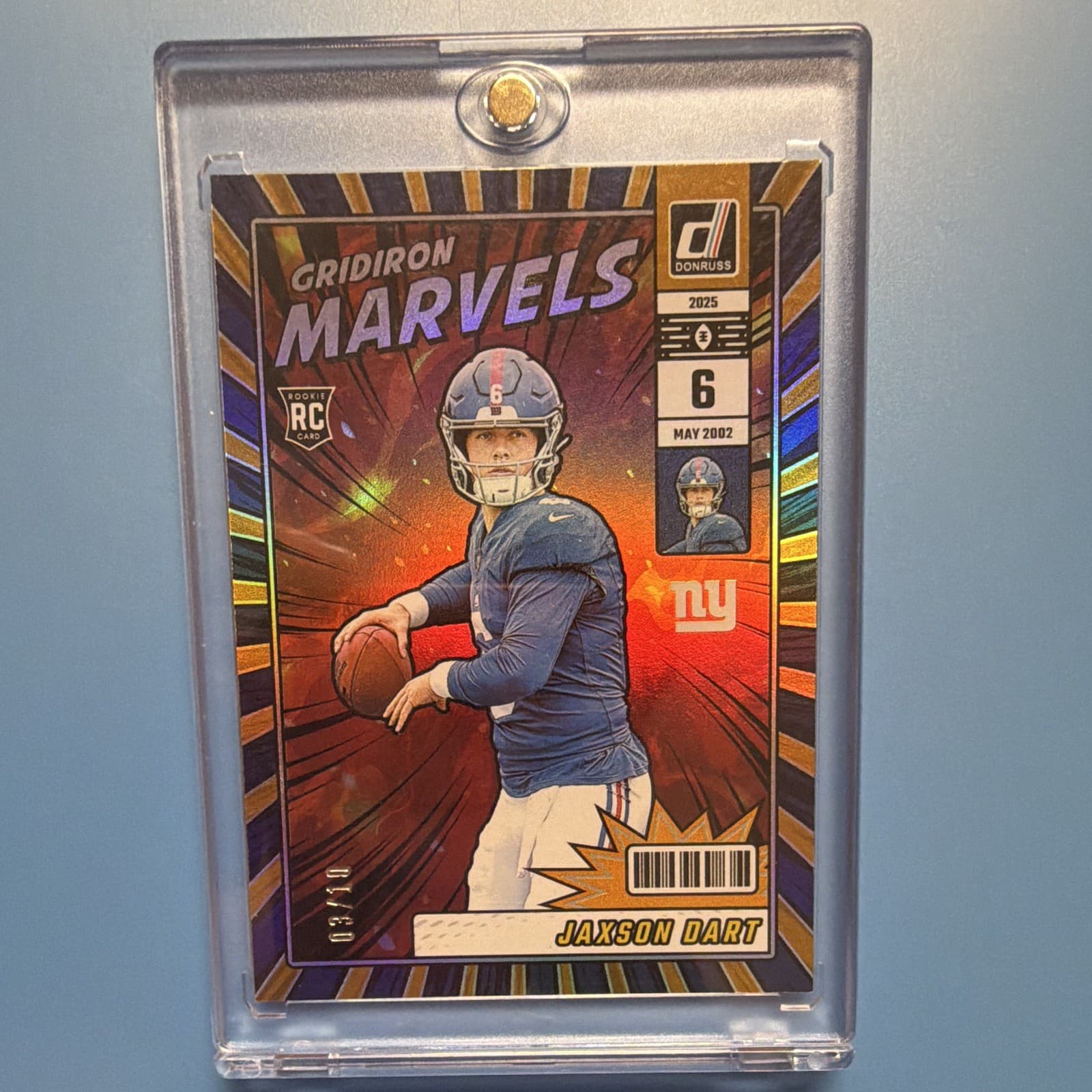 Panini 2025 Donruss Gridiron Marvels Jaxson Dart Case HIT SSP GOLD # 3/10🔥🔥