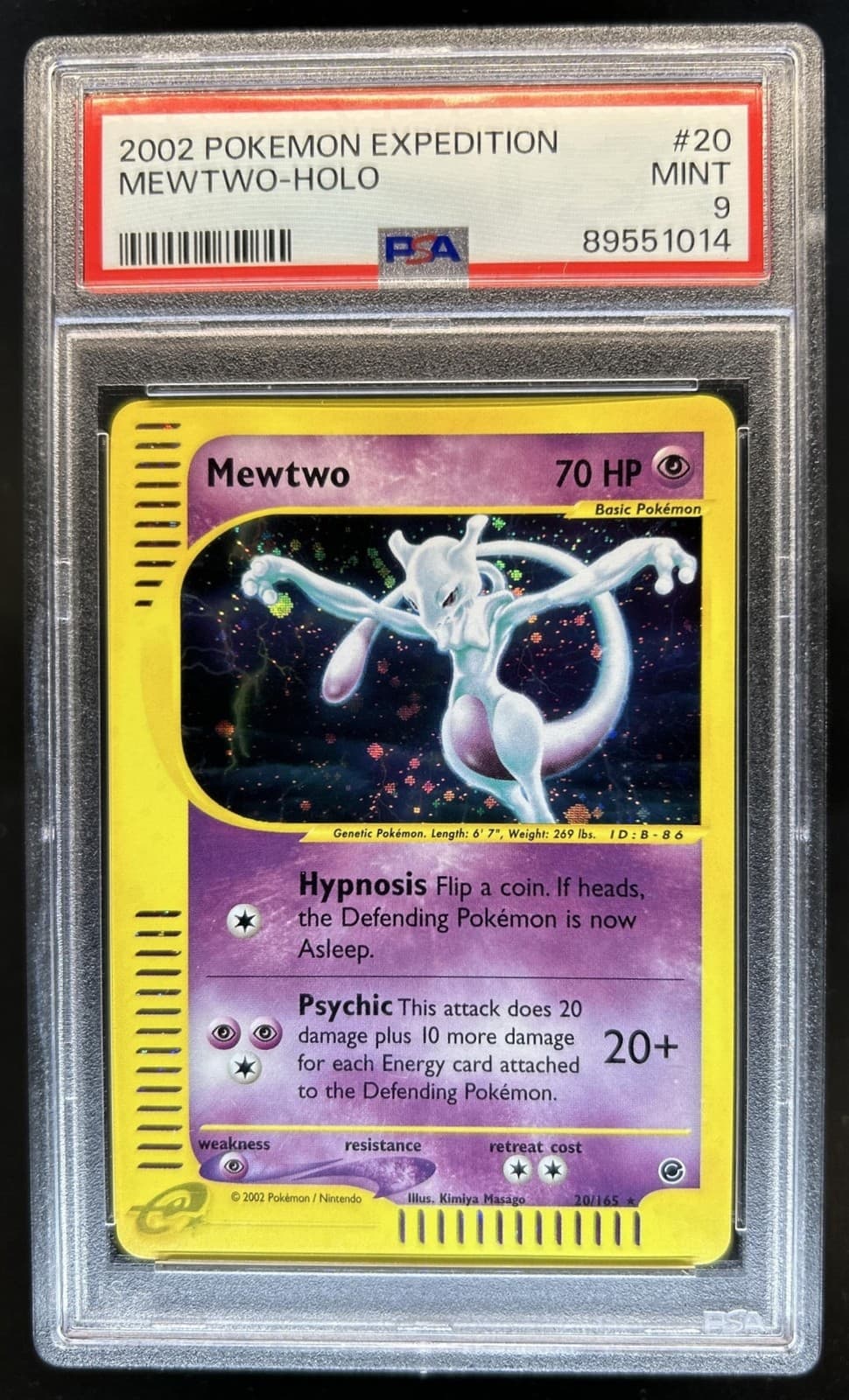 2002 Pokemon Expedition Mewtwo Holo #20/165 PSA 9