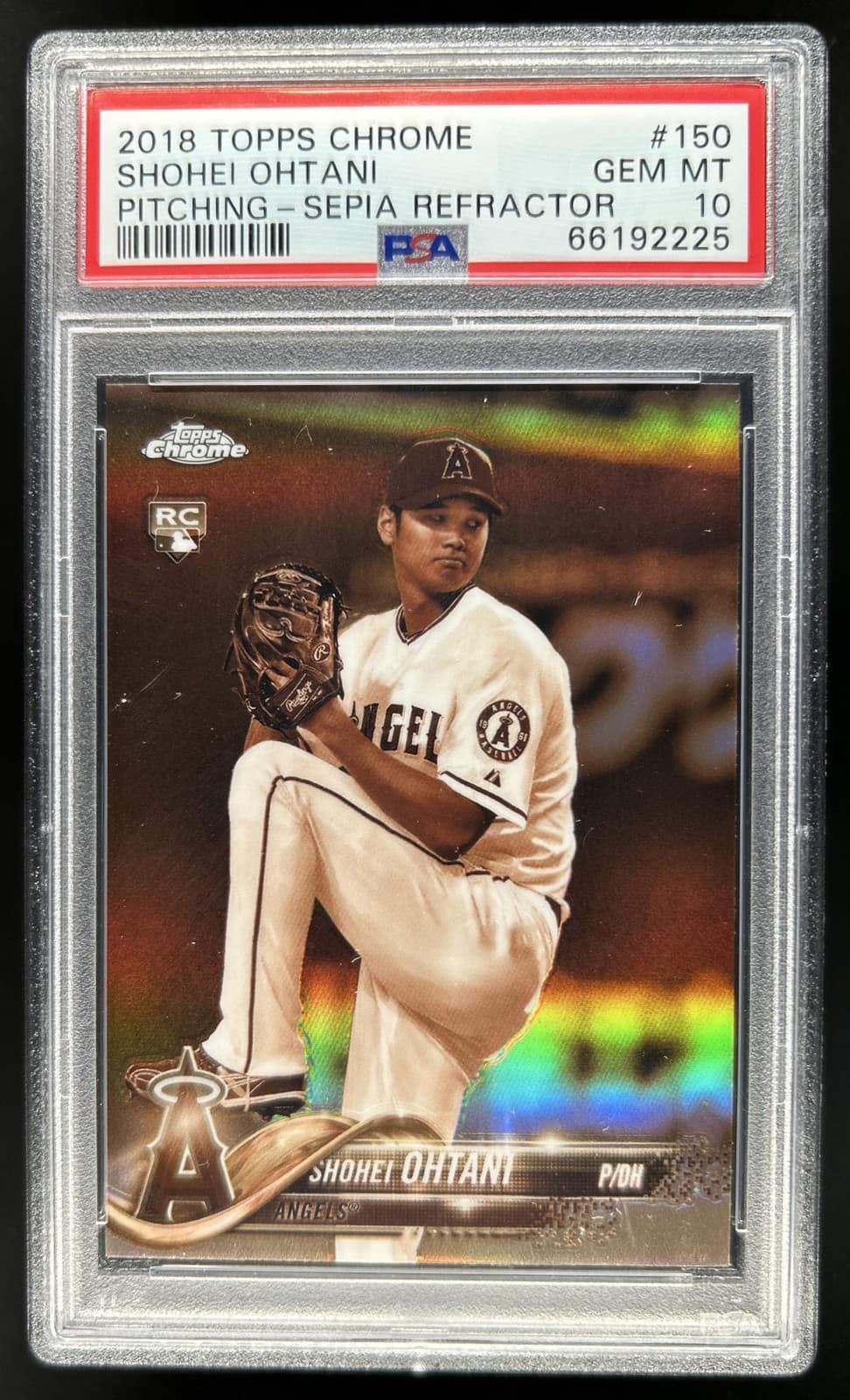 2018 Topps Chrome Shohei Ohtani Sepia Refractor Rookie RC #150 Angels PSA 10