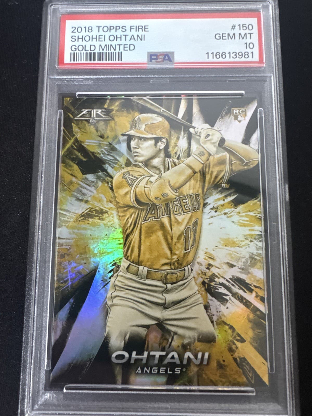 2018 Topps Fire Shohei Ohtani RC Gold Minted PSA 10 LOW POP Angels 🔥🔥🔥🔥🔥🔥