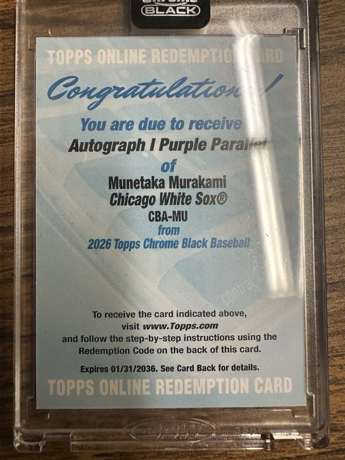 2026 Topps Chrome Black - Munetaka Murakami RC Purple Auto /75 🔥