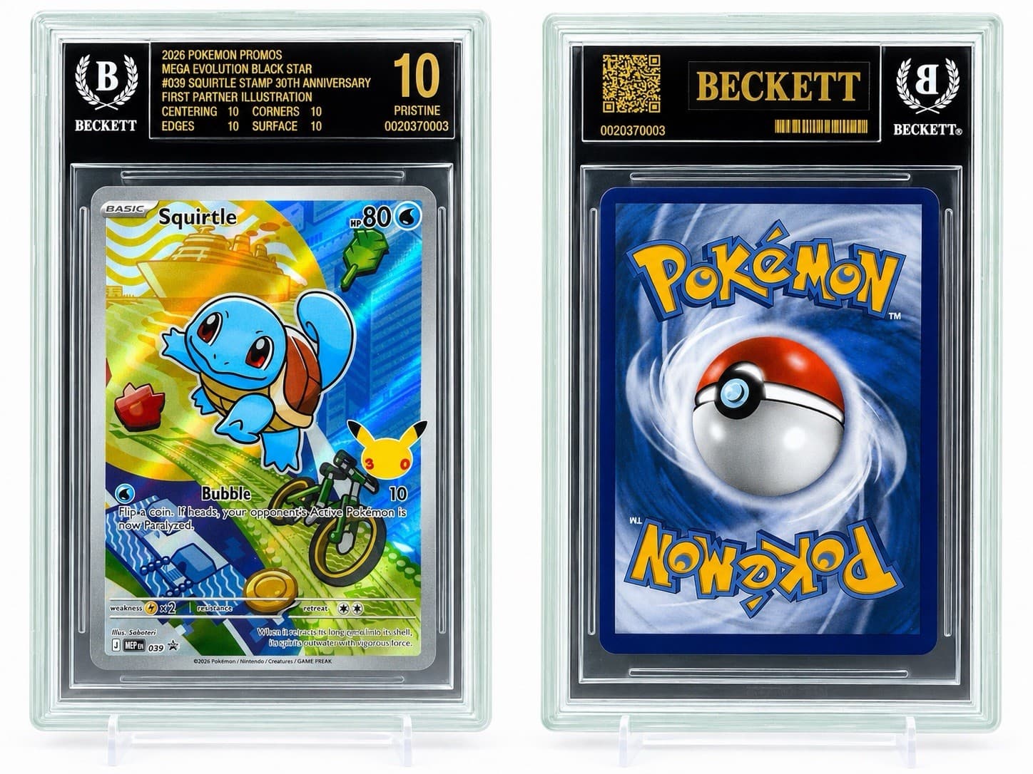 POP 3 Pokemon TCG Black Star Promos Squirtle 039 Holo Eng BGS 10 BLACK LABEL