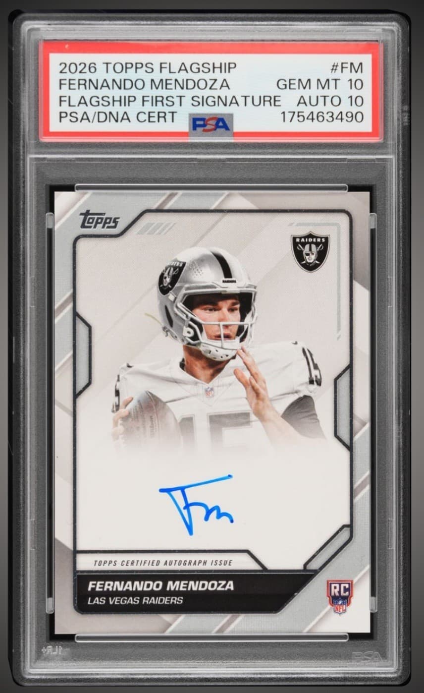 2026 Topps Flagship First Signatures Fernando Mendoza PSA10 Pop 1