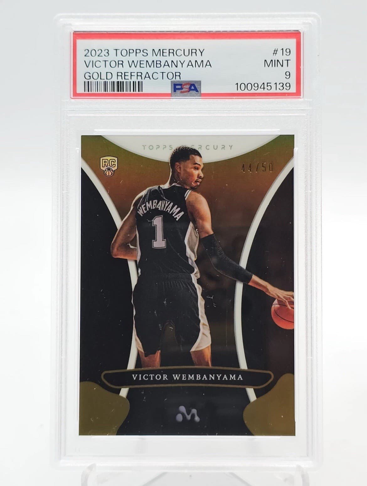 2023 Topps Mercury Gold Refractor Victor Wembanyama Rookie Rc /50 Psa 9