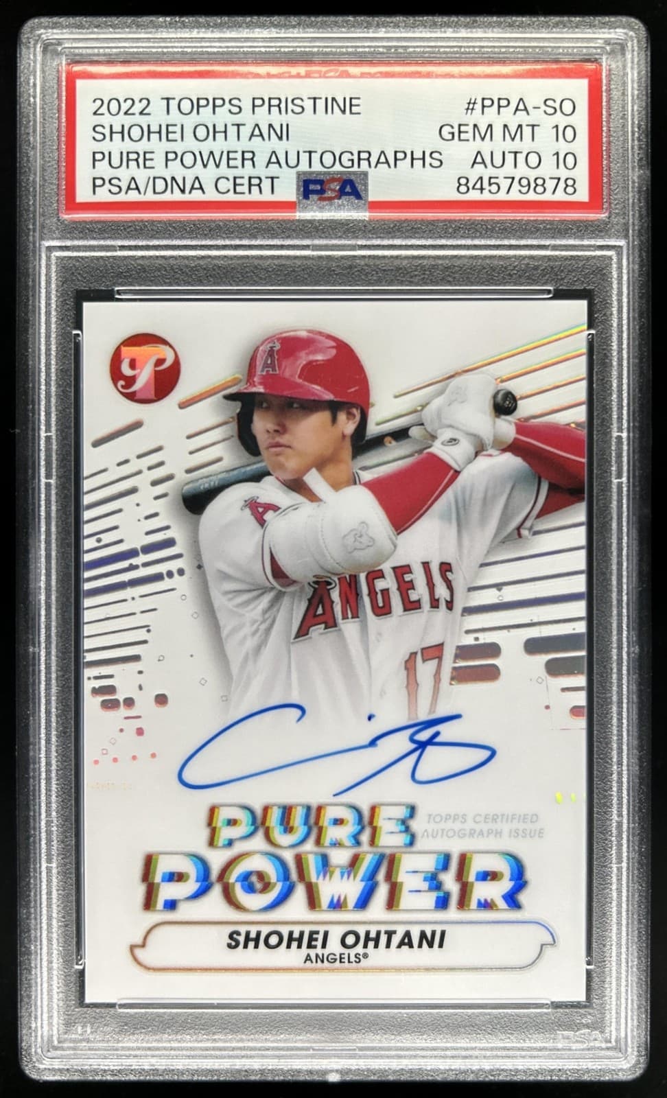 2022 Topps Pristine Shohei Ohtani Pure Power Auto #PPA-SO Angels PSA 10 GEM MINT