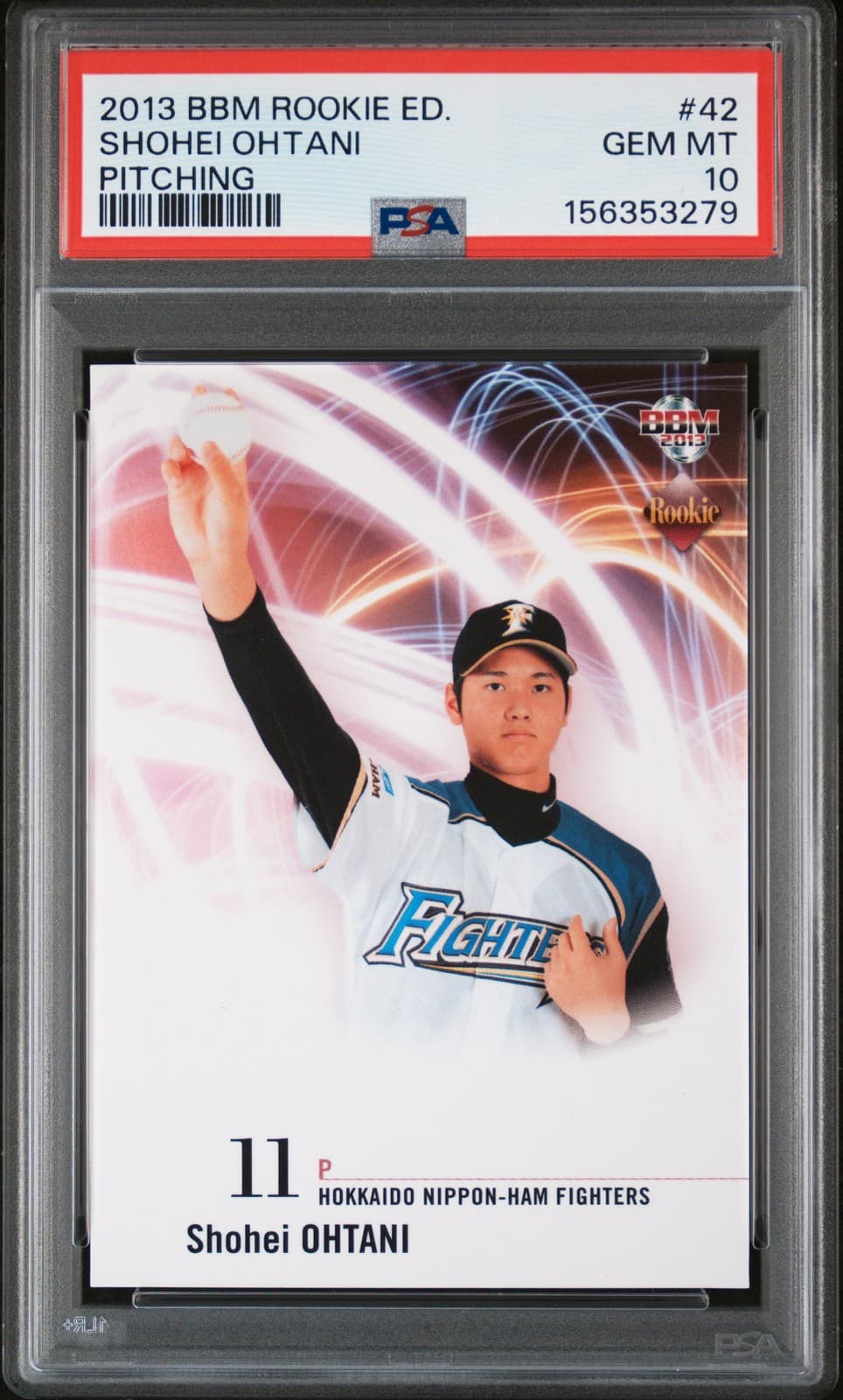 2013 Bbm Rookie Edition Pitching #42 Shohei Ohtani Rookie Rc Psa 10