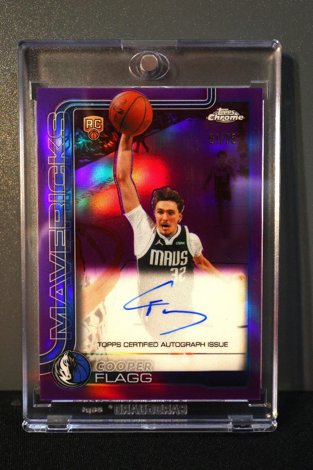 25/26 Topps Chrome Cooper Flagg on-card Auto True Purple #/75 tca-cf