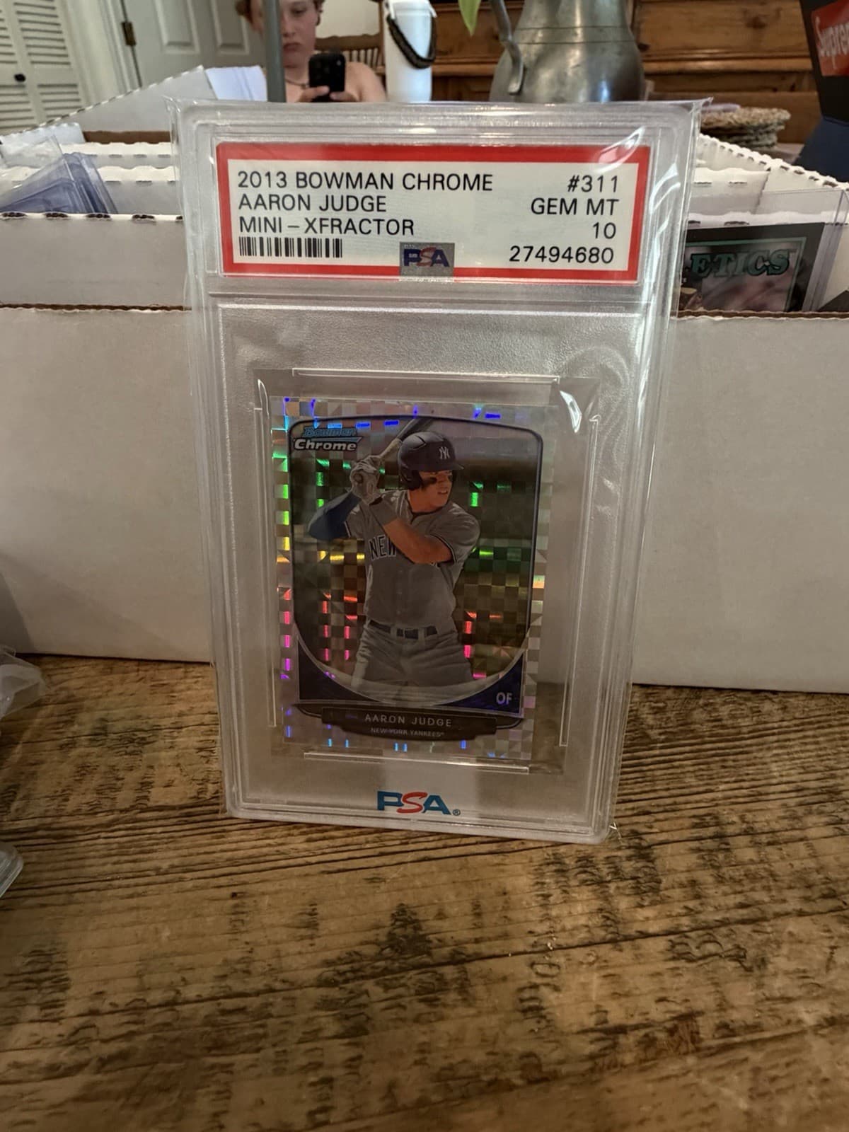 Topps 2013 Bowman Chrome Minis Aaron Judge Mini X-Fractor /100 #311 PSA 10