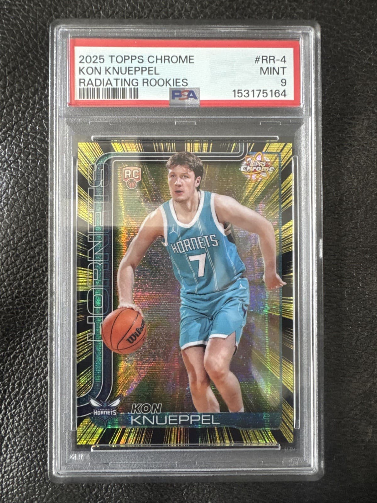 2025-26 Topps Chrome Kon Knueppel Radiating Rookie Card SSP CASE HIT PSA 9