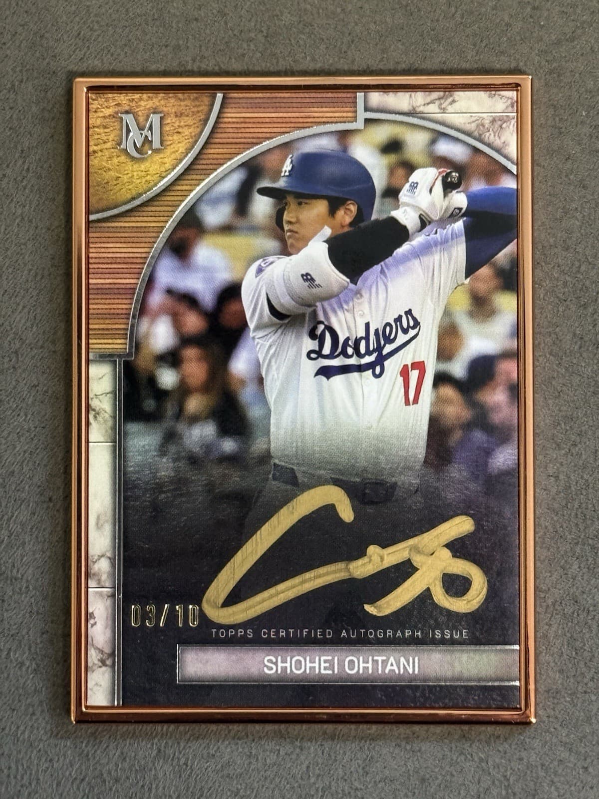 Shohei Ohtani- 2025 Topps Museum Collection Bronze Framed Gold On Card Auto /10
