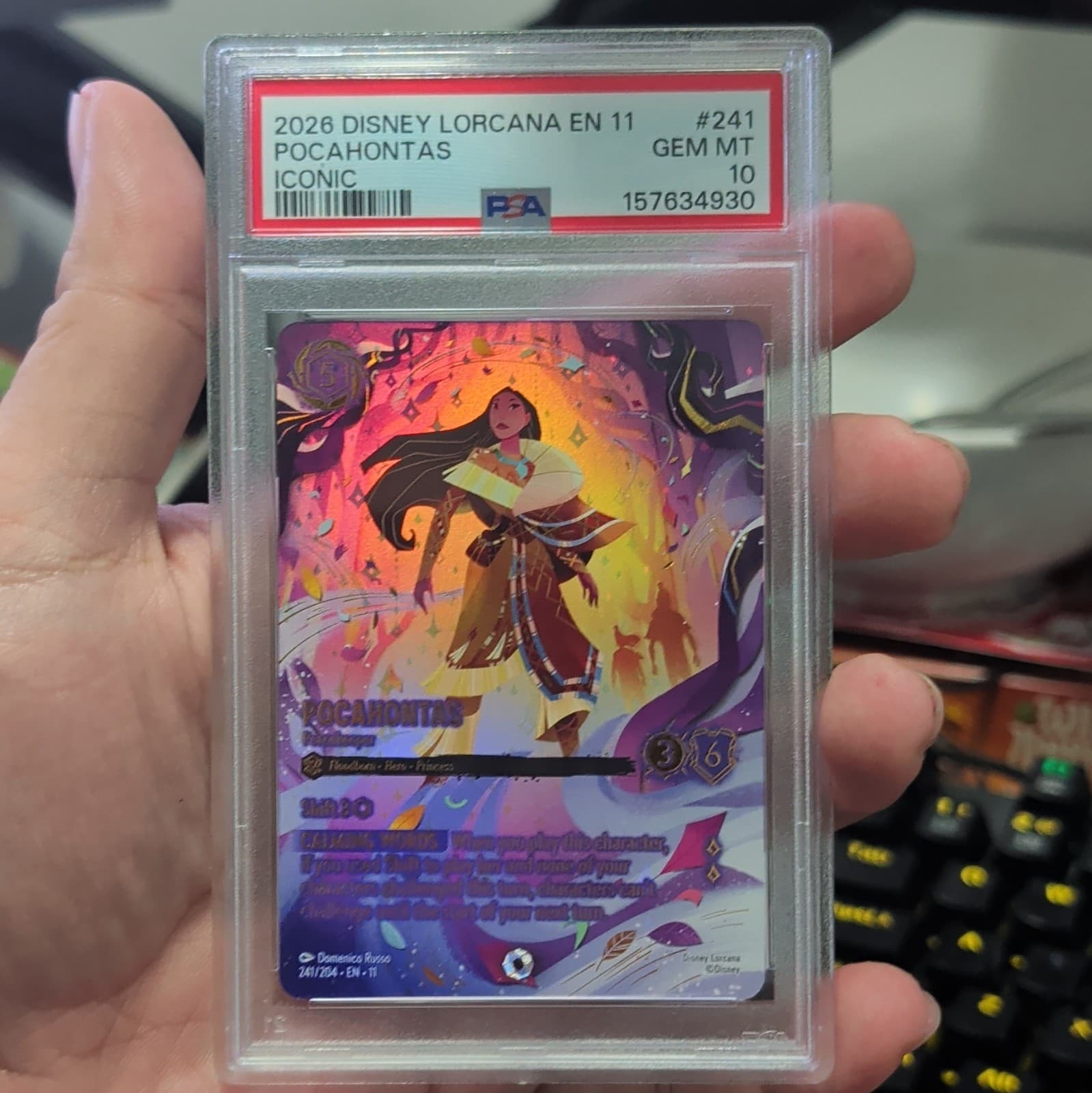 Disney Lorcana 2026 Pocahontas - Peacekeeper Iconic Foil #241 PSA 10 English