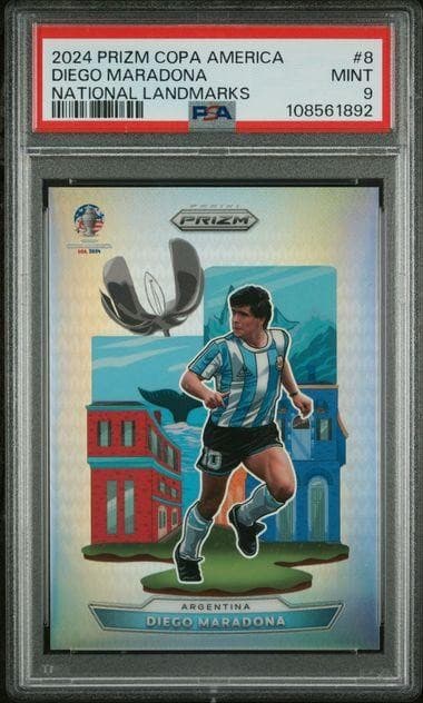 2024 Panini Prizm Copa America Diego Maradona National Landmarks #8 PSA 9