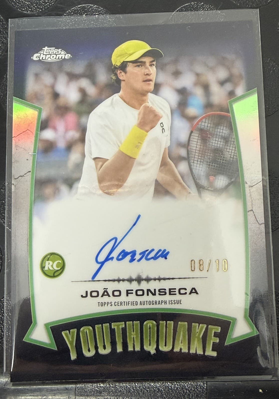 2026 Topps Chrome Tennis Joao Fonseca YouthQuake Black Refractor Auto RC /10