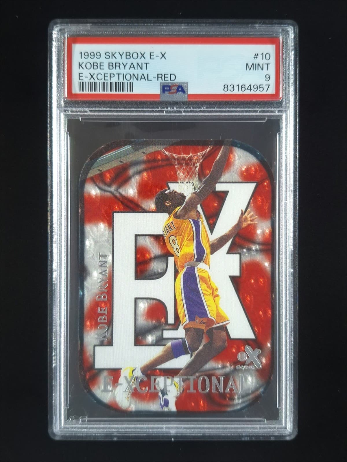 1999-200 Skybox E-X KOBE BRYANT E-Xceptional Red SP LA Lakers #10XC PSA 9