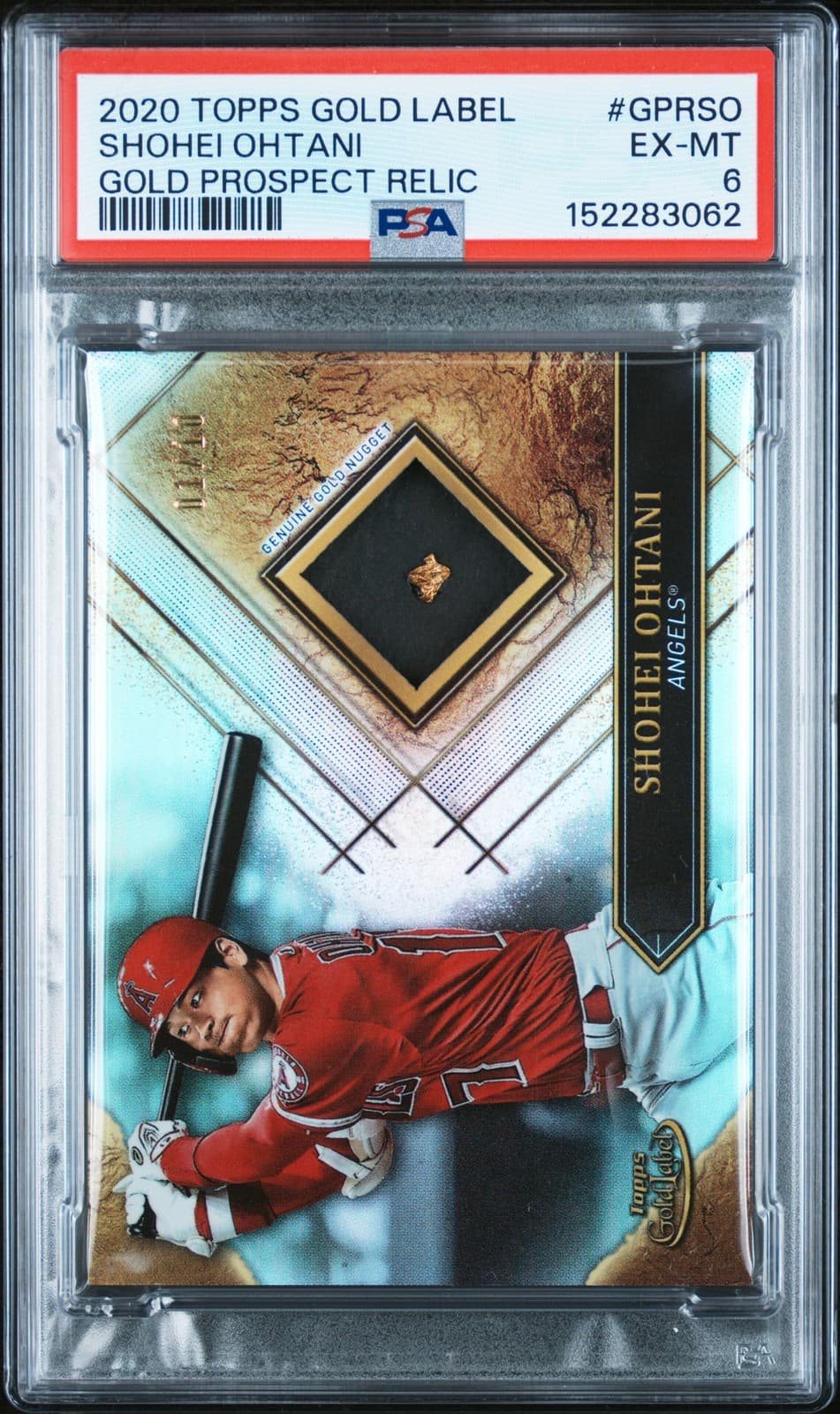 2020 TOPPS GOLD LABEL GOLD PROSPECT RELICS #GPRSO SHOHEI OHTANI 1/10 PSA 6