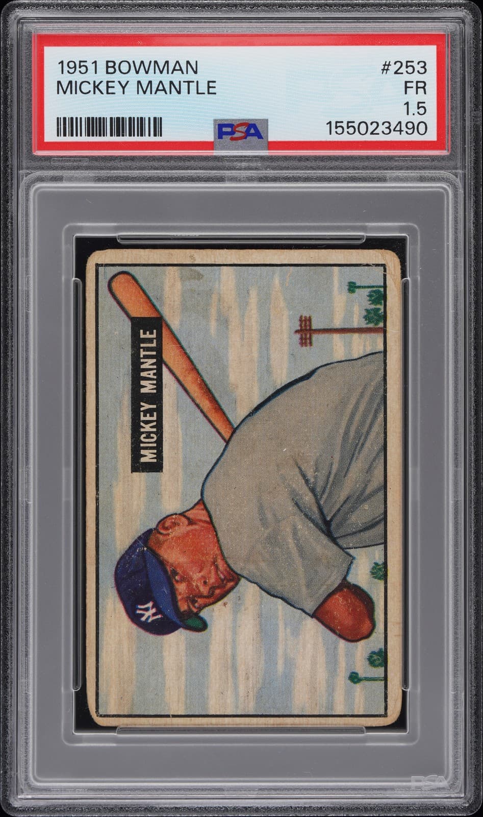 1951 BOWMAN #253 MICKEY MANTLE ROOKIE RC PSA 1.5