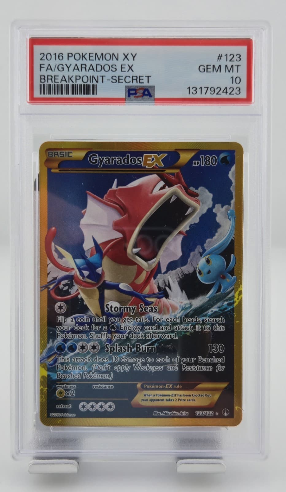 2016 Pokemon Xy Breakpoint Secret #123 Full Art/Gyarados Ex Psa 10