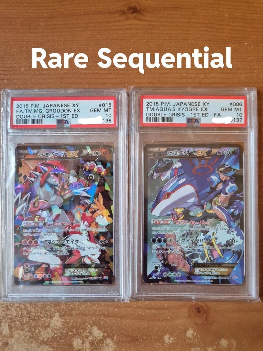 Pokemon Team Magmas Groudon Team Aquas Kyogre EX 1st ED 006 015/034 PSA 10 *SEQ*