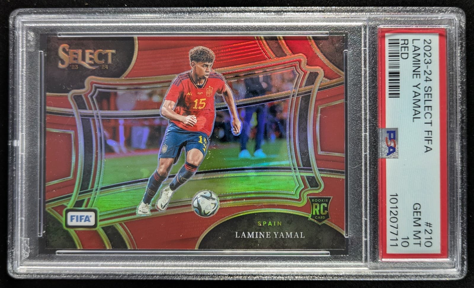 2023-24 Panini Select FIFA LAMINE YAMAL Rookie RC Red Prizm Spain #210 PSA 10