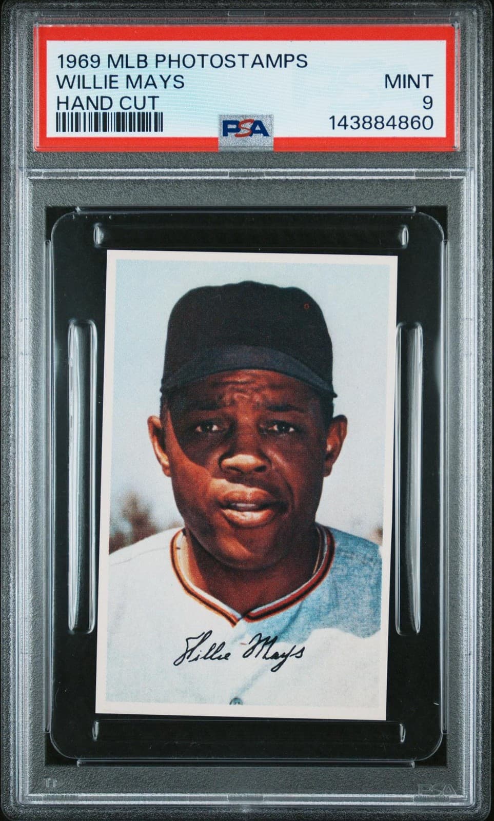 1969 MLB Photostamps Willie Mays Hand Cut PSA 9