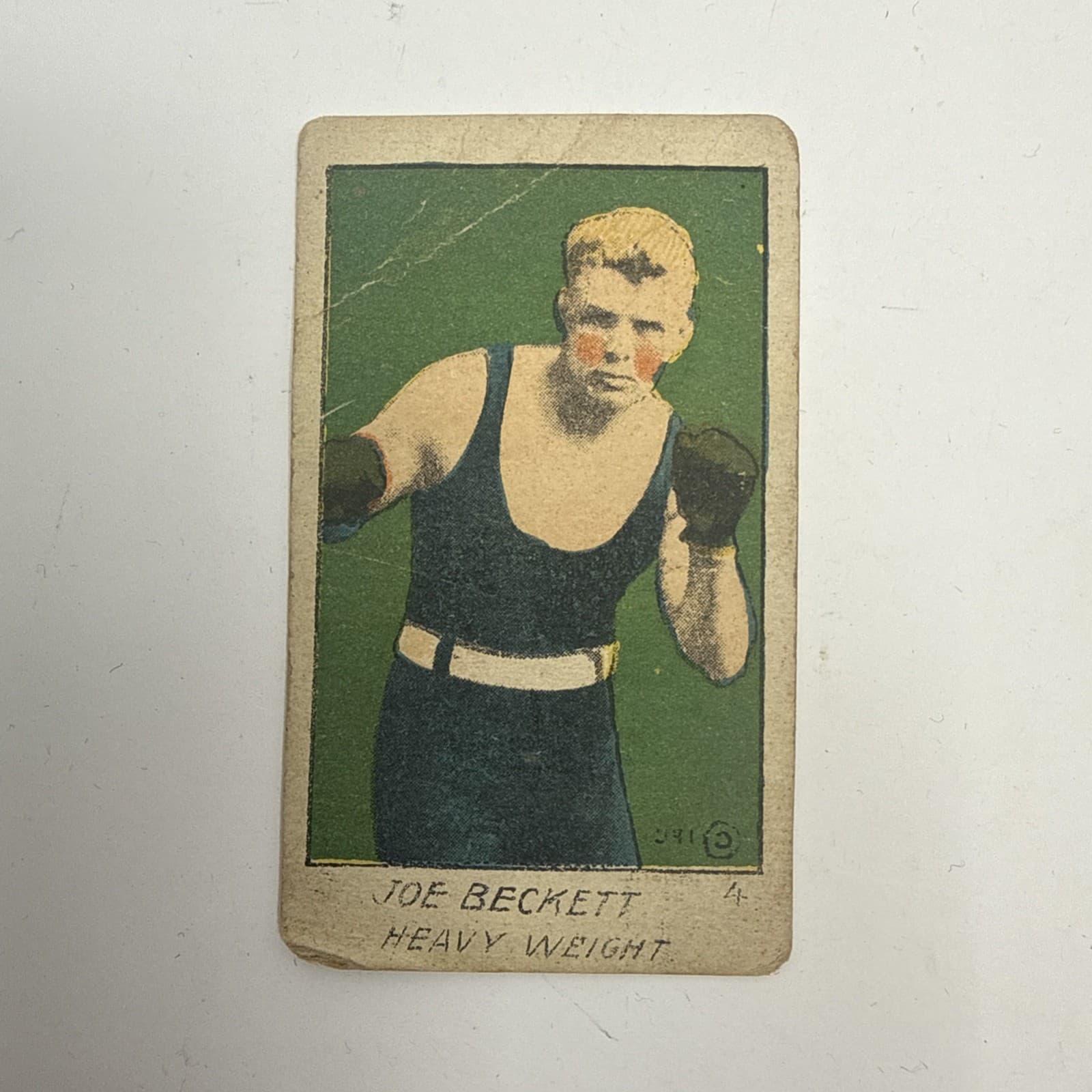 1925 W529-1 STRIP CARD Hand Cut Joe Beckett #4 Rare Heavyweight Boxing Card W529