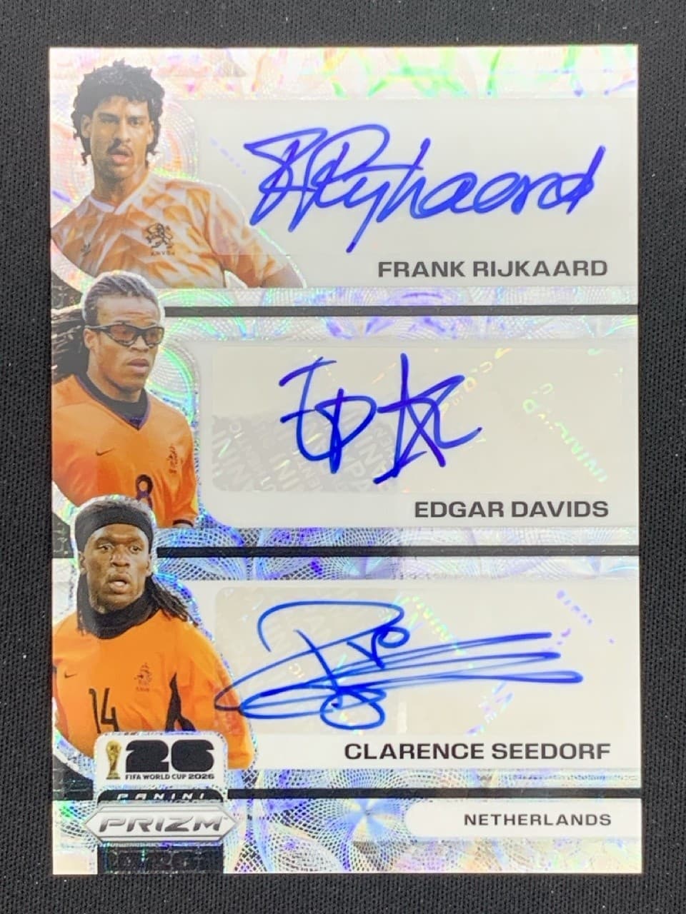 Frank Rijkaard/Edgar Davids/Seedorf 2026 Prizm FIFA World Cup Triple Choice Auto